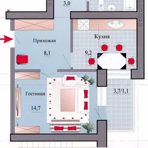 ул. Российская 2-к квартира 63.5 кв.м.