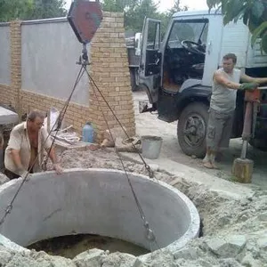 Установка септика ЖБ  под ключ и водопровод.погреб