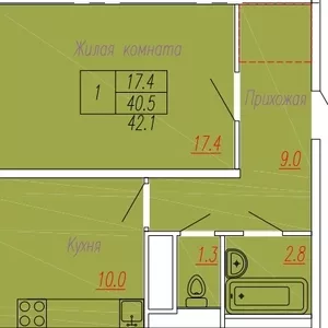 Продам 1-ком квартиру в новом доме