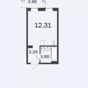 Продается квартира в новостройке студия 25 м