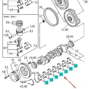 Вкладыши коренные Isuzu NQR-71,  NQR-75 (8973720761)