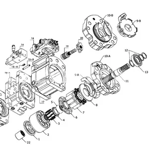 Запчасти для гидронасоса Kawasaki K3V180 (K3V180DT)