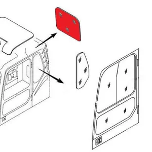 Стекло кабины заднее (триплекс) 71N6-02750  Hyundai R140-R500 серия 7 