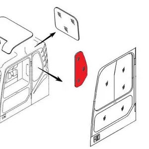 Стекло кабины левое за дверью (триплекс) 4651657  HITACHI серия ZAXIS-