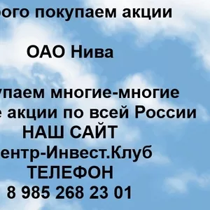 Покупаем акции ОАО Нива и любые другие акции по всей России