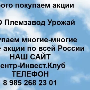 Покупаем акции ОАО Племзавод Урожай и любые другие акции по всей России