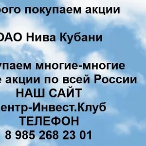 Покупаем акции ОАО Нива Кубани и любые другие акции по всей России