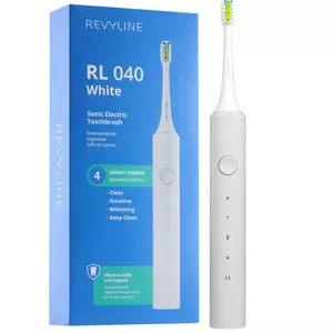 Белая зубная щетка Revyline RL 040 с мощной батареей