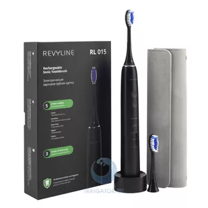 Зубная звуковая щетка Revyline RL 015 в черном цвете с чехлом в подаро